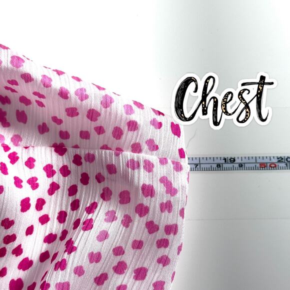 Express Halter Mini Dress Polka Dot Print Size M Pink & White Belted Flowy Party - Picture 8 of 10